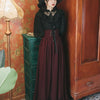 Load image into Gallery viewer, Kathy - Dark Academia French retro lace lantern sleeves shirt two-piece - TheDarkAcademic