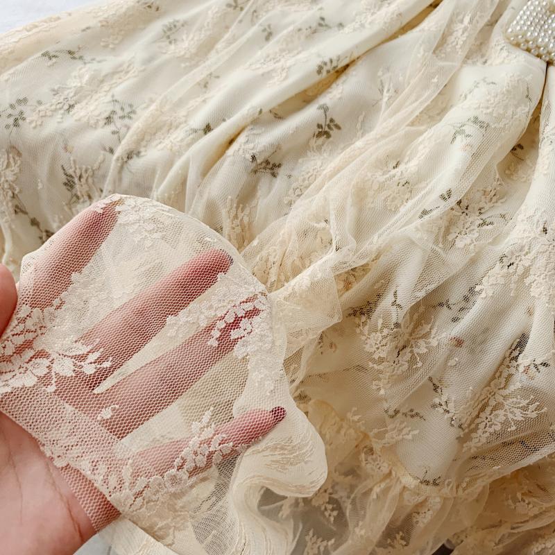 Gish - Fairy Dress Retro Chiffon Puff Sleeve Casual Elegant Floral Print