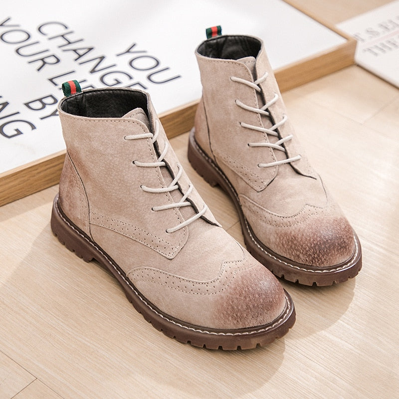 Montgomery - Dark Academia spring genuine leather short boots - TheDarkAcademic