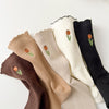 Load image into Gallery viewer, Tulip Floral Embroidery with Ruffle Top Socks