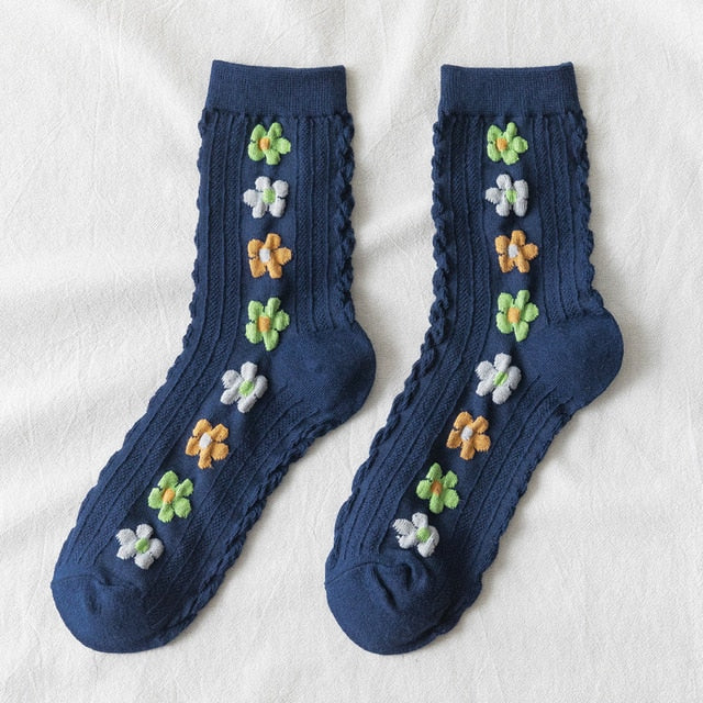Classical Women's Socks Flowers Dress Socks