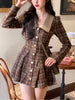 Load image into Gallery viewer, Frottage - French Plaid Vintage Party Dress, Pleated Sweet Retro Aesthetic