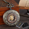 Julia - Solid Wood Mechanical Pocket Watch - TheDarkAcademic