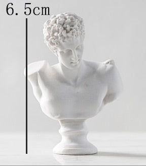 Greek Mythology David Head Mini Plaster Bust Statue - DarkAcademic