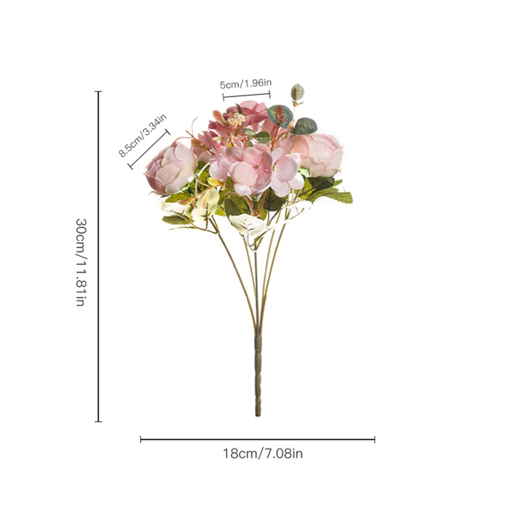 Sunset Pink Bouquet of Roses Artificial Silk - DarkAcademic