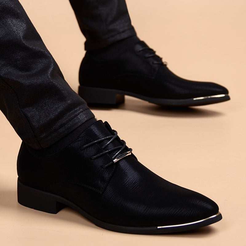 Crow - Leather Dress Shoes With Pointed Toes - DarkAcademic
