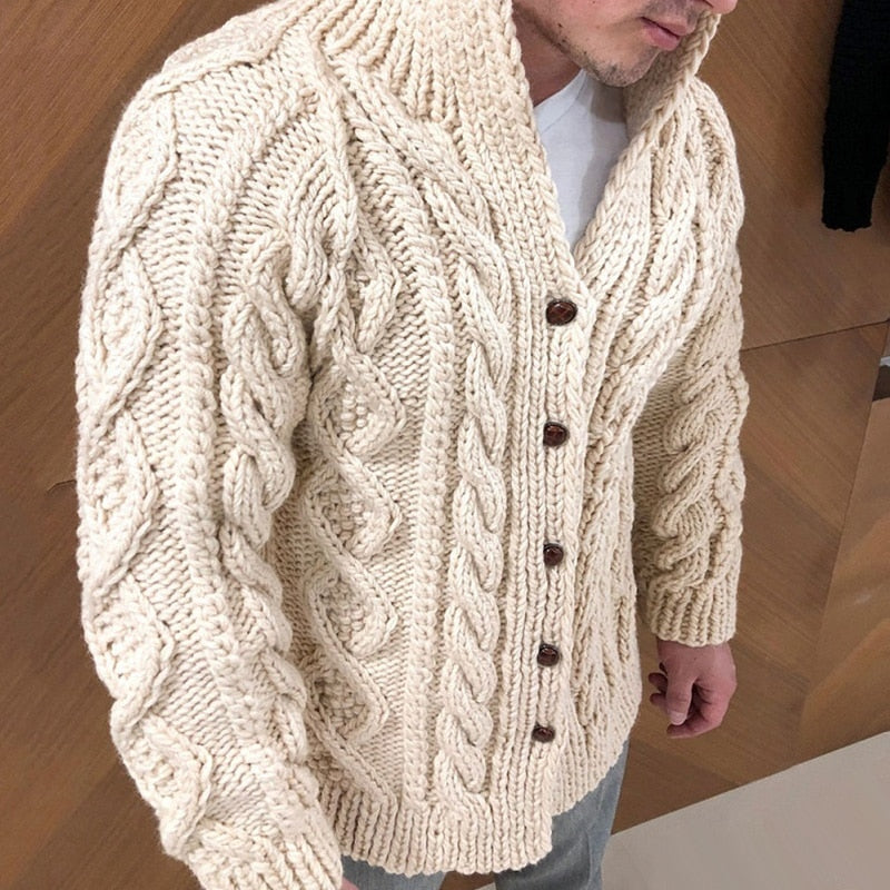 Adam - Men's Sweater Coat Autumn Winter Fashion Knitwear - DarkAcademic