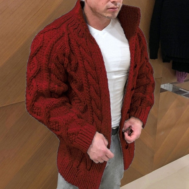 Adam - Men's Sweater Coat Autumn Winter Fashion Knitwear - DarkAcademic