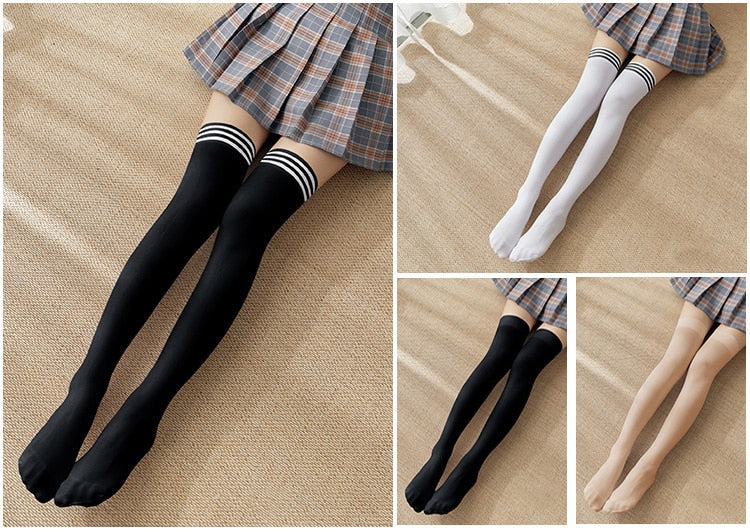 Sadie - Smart Mini Fashion Thigh High Socks - DarkAcademic