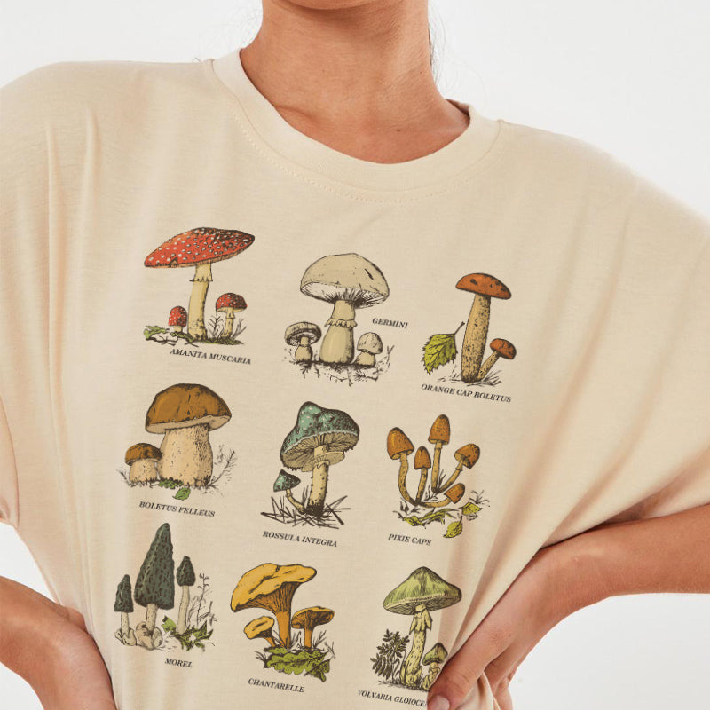 Soma - Retro Mushroom Oversized T-Shirt - TheDarkAcademic