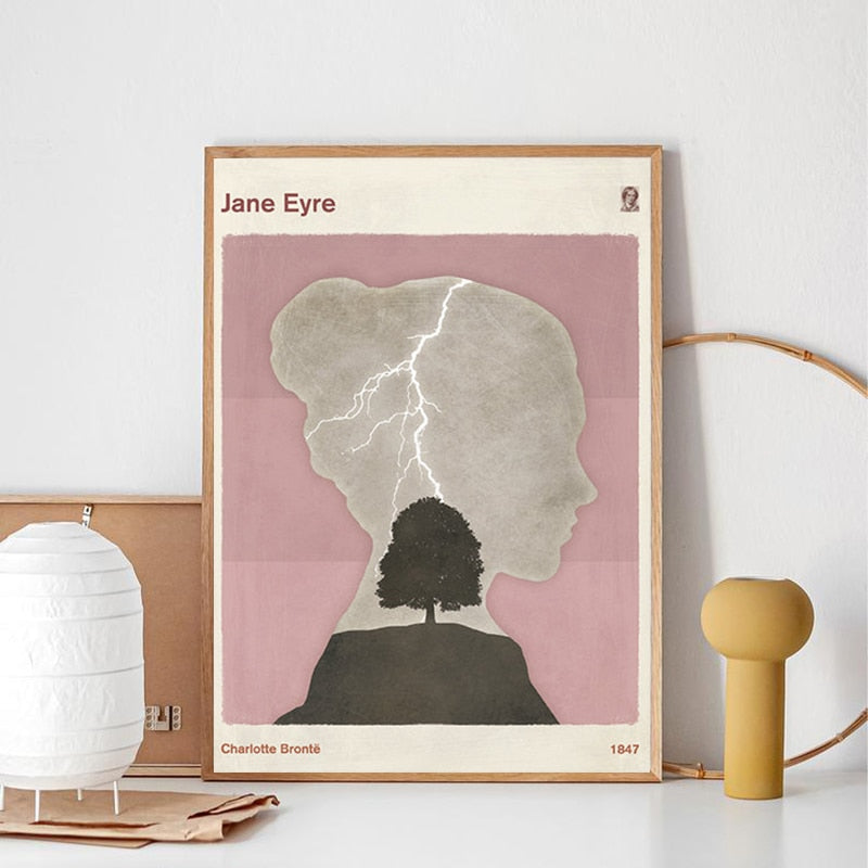 Charlotte Brontë - "Jane Eyre" Minimalist Poster - DarkAcademic