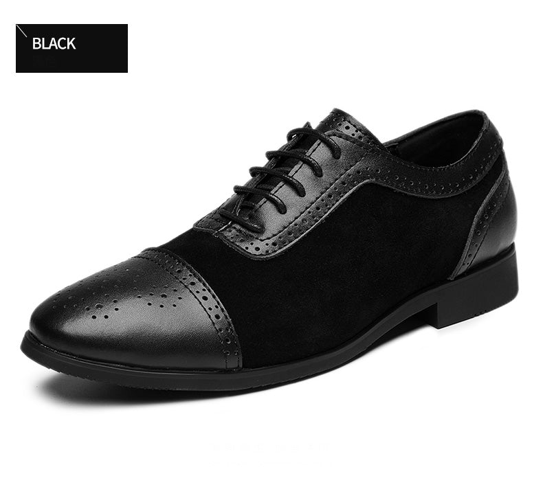Bernie - Dark Academia Men's Cap Toe Oxford Genuine Leather and Suede Shoes - TheDarkAcademic