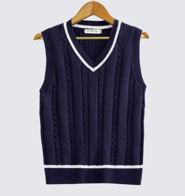 Robert - Sweater Vest Autumn Knitted V-Neck - DarkAcademic