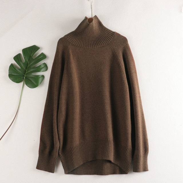 Mori - Oversized Winter Thick Sweater Knitted Cashmere Pullover - TheDarkAcademic