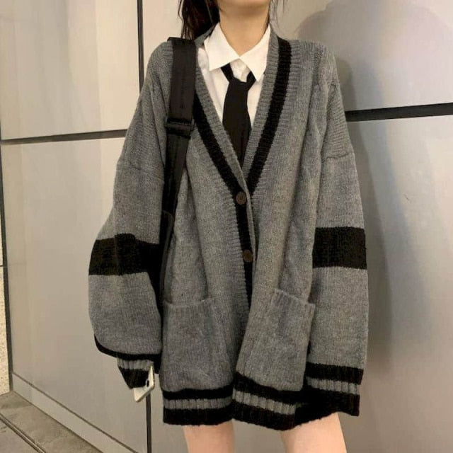 Stella - Dark Academic Style Knit Cardigan Sweater Outfit - TheDarkAcademic