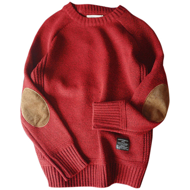 Ruben - Dark Academia Winter Vintage Striped Sweater Thick Coarse Wool  O-Neck Pullover - TheDarkAcademic