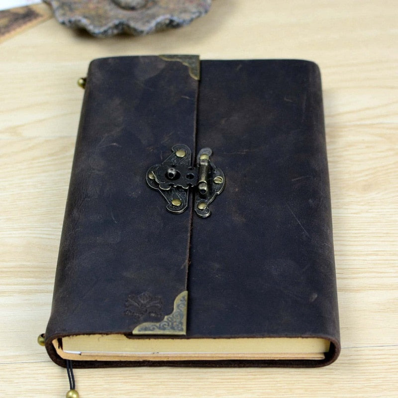 Renard - Dark Academic Leather Journal Handmade Buffalo Leather-Bound Travel Diary - TheDarkAcademic