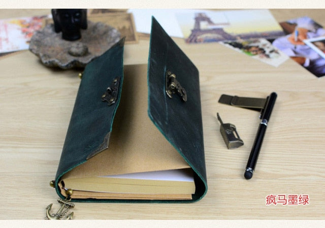 Renard - Dark Academic Leather Journal Handmade Buffalo Leather-Bound Travel Diary - TheDarkAcademic