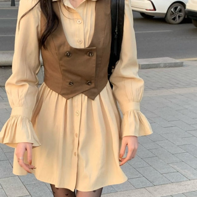 Chloe Goldworth - Vintage Dress Outfit Elegant Spring French Style - DarkAcademic