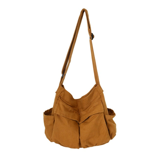 Evelyna - Large Capacity Canvas Shoulder Bag - TheDarkAcademic