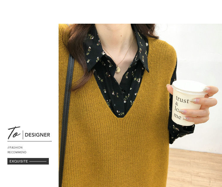 Elli - Dark Academia Knitted Vest Mute Colored Sweater - TheDarkAcademic