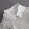 Arabella - Front Tie White Blouse Collar - TheDarkAcademic