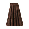 Cypress - Powerful Solid Color Female Vintage Long Velvet Skirt - TheDarkAcademic