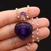 Load image into Gallery viewer, Colette - Natural Amethysts Perfume Bottle Pendant - TheDarkAcademic