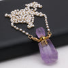 Load image into Gallery viewer, Colette - Natural Amethysts Perfume Bottle Pendant - TheDarkAcademic