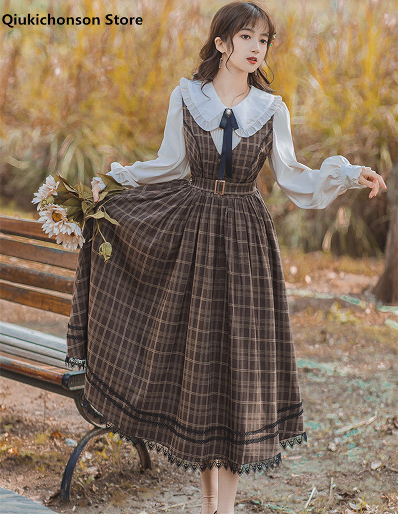 - Mercy For Spring Midi Long Plaid Dresses – TheDarkAcademic