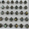 Eloise - Drop-Dead natural stone labradorite moonstone ring for Spring - TheDarkAcademic