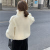 Load image into Gallery viewer, Edith - Dark Academia Solid Sweaters Women White Loose Leisure Turtleneck - TheDarkAcademic